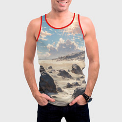 Майка-безрукавка мужская Аниме пляж, цвет: 3D-красный — фото 2