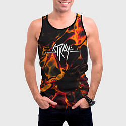 Майка-безрукавка мужская Stray red lava, цвет: 3D-черный — фото 2