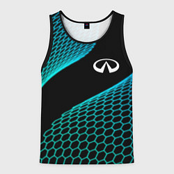 Майка-безрукавка мужская Infiniti electro hexagon, цвет: 3D-черный