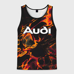 Майка-безрукавка мужская Audi red lava, цвет: 3D-черный