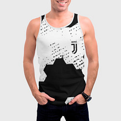 Майка-безрукавка мужская Juventus hexagon black sport, цвет: 3D-белый — фото 2