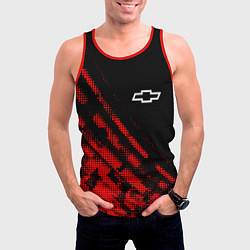 Майка-безрукавка мужская Chevrolet sport grunge, цвет: 3D-красный — фото 2