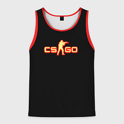 Майка-безрукавка мужская CSGO огненное лого, цвет: 3D-красный