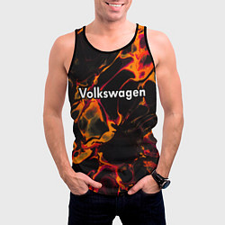 Майка-безрукавка мужская Volkswagen red lava, цвет: 3D-черный — фото 2