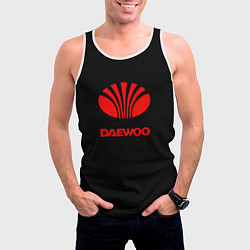 Майка-безрукавка мужская Daewoo red logo, цвет: 3D-белый — фото 2
