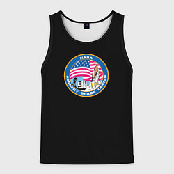 Майка-безрукавка мужская NASA usa logo, цвет: 3D-черный