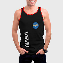 Майка-безрукавка мужская NASA logo usa space, цвет: 3D-красный — фото 2