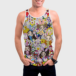 Майка-безрукавка мужская Right now NewJeans and Takashi Murakami, цвет: 3D-белый — фото 2