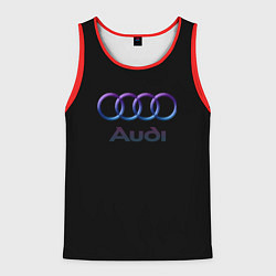 Майка-безрукавка мужская Audi neon logo, цвет: 3D-красный