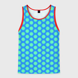 Майка-безрукавка мужская Паттерн голубые звездочки, цвет: 3D-красный