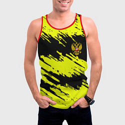 Майка-безрукавка мужская Российская империя краски жёлтые, цвет: 3D-красный — фото 2