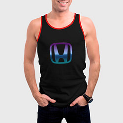 Майка-безрукавка мужская Honda neon logo, цвет: 3D-красный — фото 2