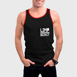 Майка-безрукавка мужская Lim Bizkit logo, цвет: 3D-красный — фото 2