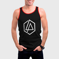 Майка-безрукавка мужская Linkin park logo white, цвет: 3D-красный — фото 2