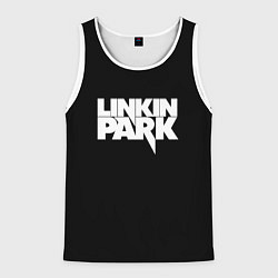 Майка-безрукавка мужская Lnkin park logo white, цвет: 3D-белый