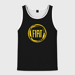Майка-безрукавка мужская FIAT logo yelow, цвет: 3D-белый