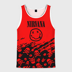 Мужская майка без рукавов Nirvana rock skull