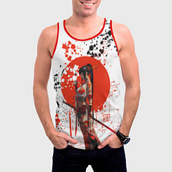 Майка-безрукавка мужская Женщина самурай, цвет: 3D-красный — фото 2