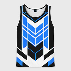 Майка-безрукавка мужская Blue and black stripes on a white background, цвет: 3D-черный