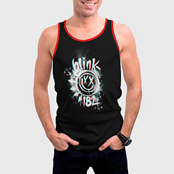 Майка-безрукавка мужская Blink-182 glitch, цвет: 3D-красный — фото 2