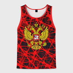 Мужская майка без рукавов Россия текстура символика