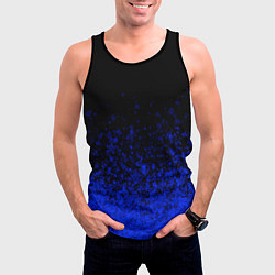 Майка-безрукавка мужская Чёрный и ультрамарин абстрактный, цвет: 3D-черный — фото 2