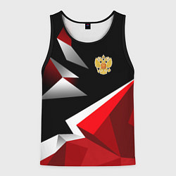 Майка-безрукавка мужская Russia uniform - красный и черный, цвет: 3D-черный