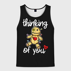 Мужская майка без рукавов Думаю о тебе - кукла вуду