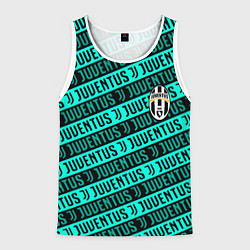 Майка-безрукавка мужская Juventus pattern logo steel, цвет: 3D-белый