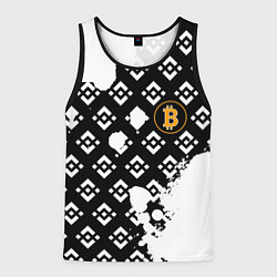 Майка-безрукавка мужская Bitcoin pattern binance, цвет: 3D-черный