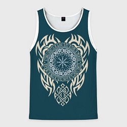Мужская майка без рукавов Символика северного воина - шлем ужасов агисхъяльм