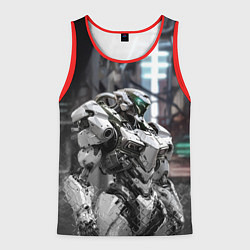 Мужская майка без рукавов Боевой робот в белой броне