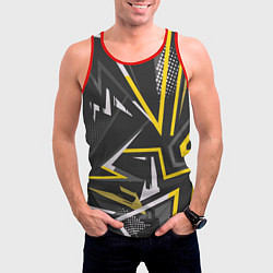 Майка-безрукавка мужская Абстрактный фон со спортивным узором, цвет: 3D-красный — фото 2