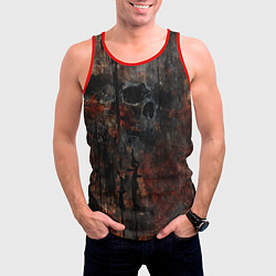 Майка-безрукавка мужская Текстура с черепами, цвет: 3D-красный — фото 2