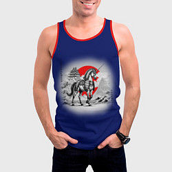 Майка-безрукавка мужская Японский единорог, цвет: 3D-красный — фото 2
