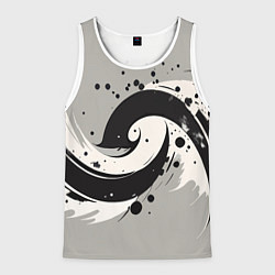 Майка-безрукавка мужская Инь-янь абстракция - нейроарт, цвет: 3D-белый