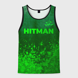 Майка-безрукавка мужская Hitman - green gradient посередине, цвет: 3D-черный