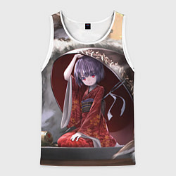 Майка-безрукавка мужская Touhou Project Симмёмару Сукуна, цвет: 3D-белый