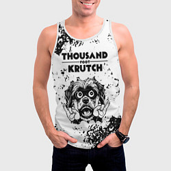 Майка-безрукавка мужская Thousand Foot Krutch - рок пес, цвет: 3D-белый — фото 2