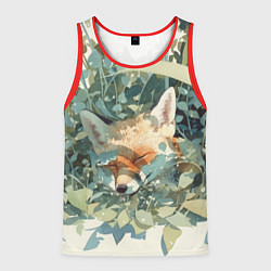 Майка-безрукавка мужская Спящий лис, цвет: 3D-красный