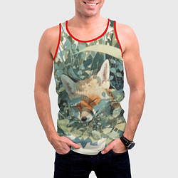 Майка-безрукавка мужская Спящий лис, цвет: 3D-красный — фото 2