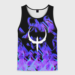Мужская майка без рукавов Квейк неоновый огонь