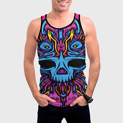 Майка-безрукавка мужская Skull tatoo steel, цвет: 3D-черный — фото 2