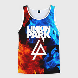Майка-безрукавка мужская Linkin park битва огней, цвет: 3D-белый