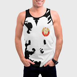 Майка-безрукавка мужская СССР текстура герб, цвет: 3D-черный — фото 2