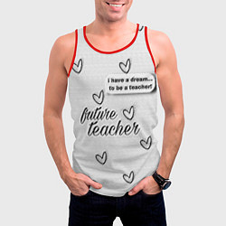 Майка-безрукавка мужская Надпись будущий учитель, цвет: 3D-красный — фото 2
