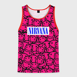 Майка-безрукавка мужская Nirvana pink logo, цвет: 3D-красный