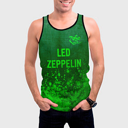 Майка-безрукавка мужская Led Zeppelin - green gradient посередине, цвет: 3D-черный — фото 2