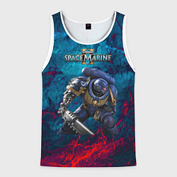 Мужская майка без рукавов Warhammer 40000 space marine 2 ультрамарин
