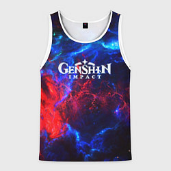 Майка-безрукавка мужская Genshin Impact space, цвет: 3D-белый